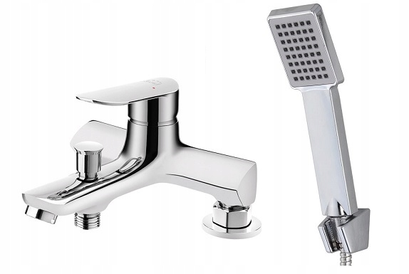 Jednopáková vaňová a sprchová batéria Laveo Appia chróm + Kuchinox Orca exponovaný sprchový set